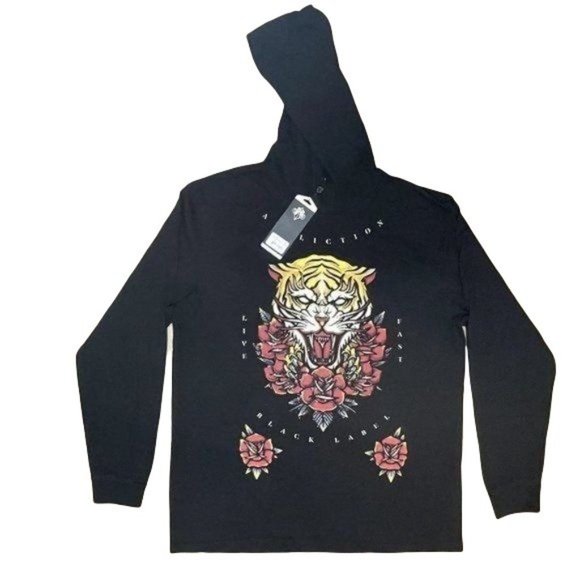 AFFLICTION BLACK MENS SCREAMING ALCHEMY STONE HOODIE - XL - NWOT - Picture 2 of 6